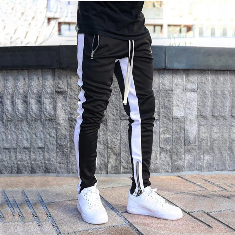 Men's  Slim Tapered Sweatpants with Zipper Pockets
