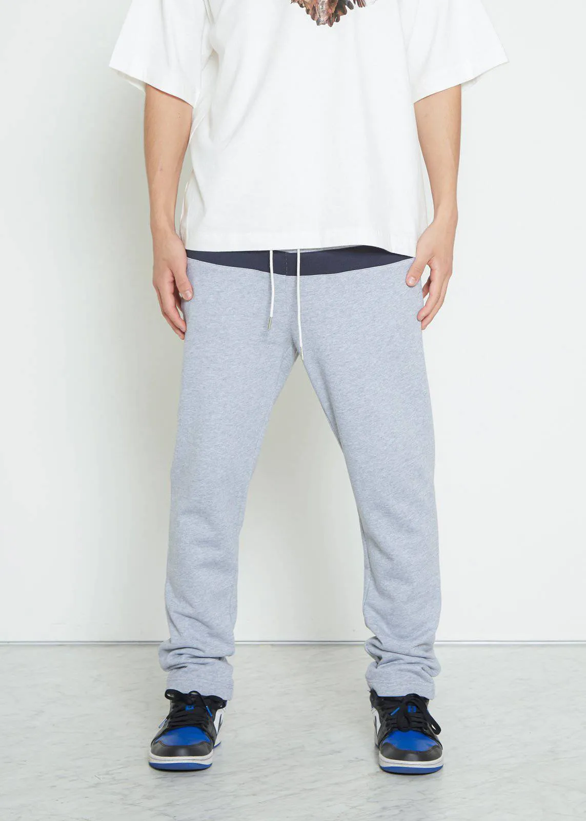 Men's Stripe Sweatpants in Heather Gray