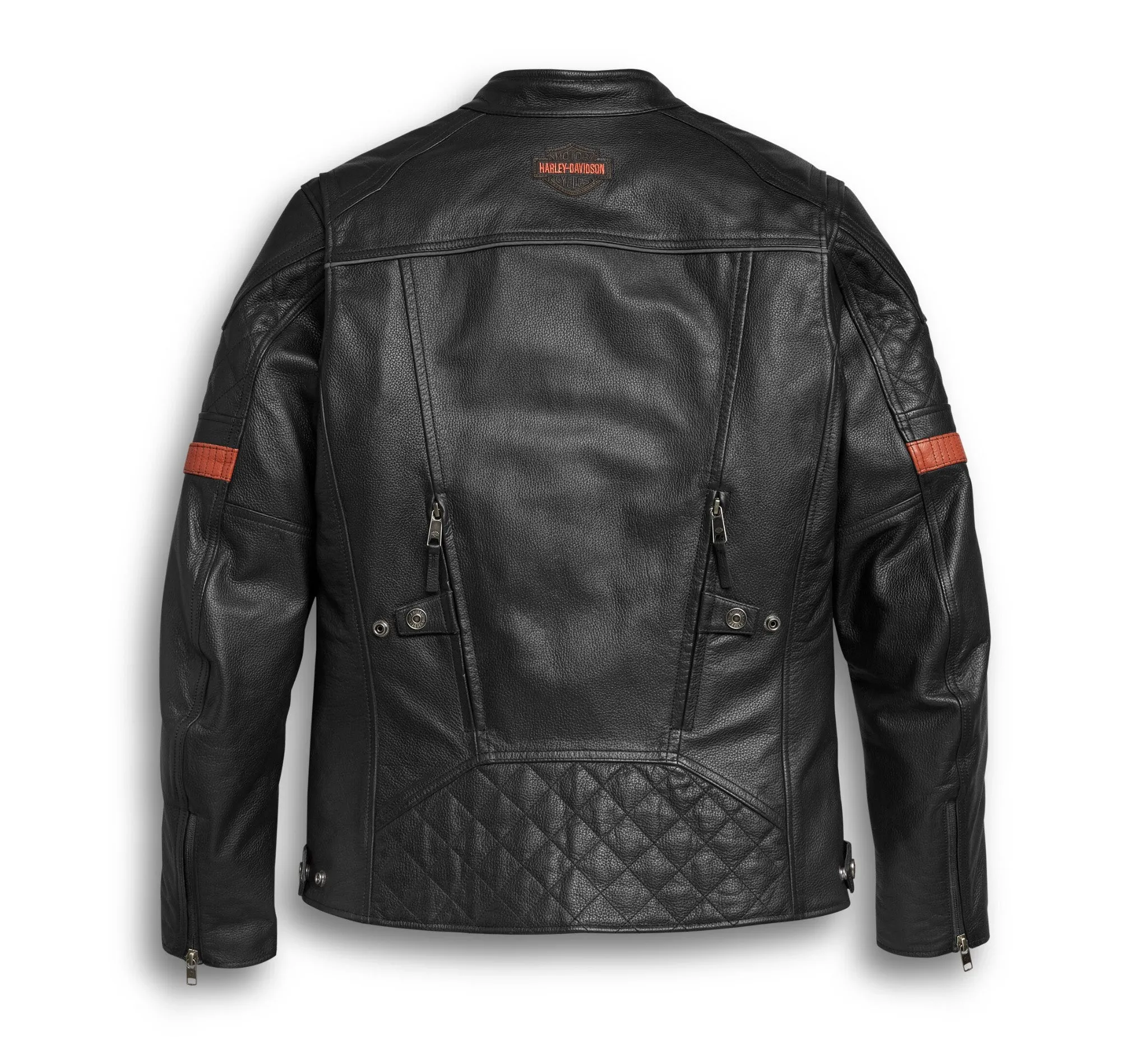 Men's Vanocker Waterproof H-D Triple Vent System Leather Jacket - Black