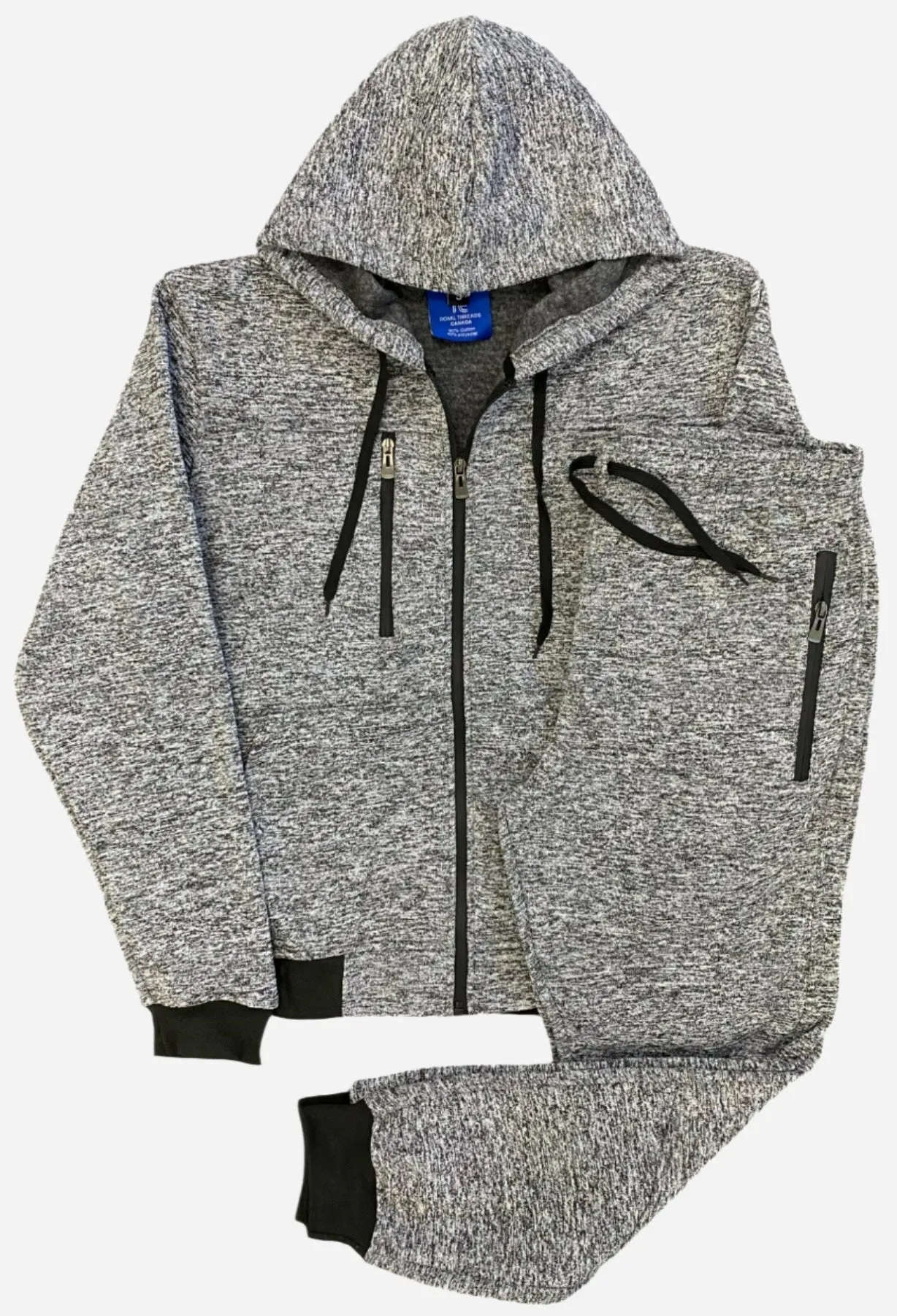 Men’s Warm Winter Tech Fleece Sweat Jacket Sweatpants Jogger Outfit
