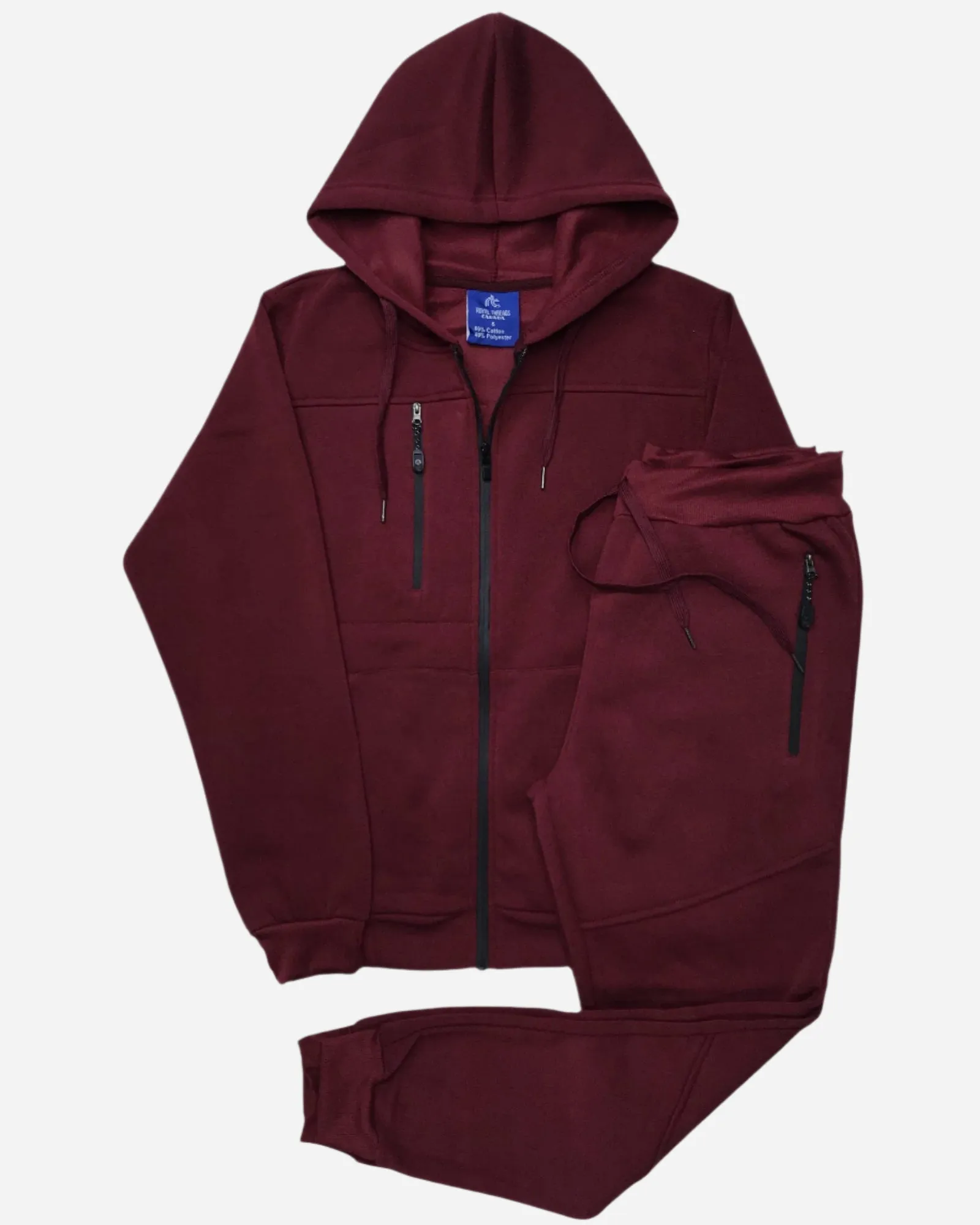 Men’s Warm Winter Tech Fleece Sweat Jacket Sweatpants Jogger Outfit