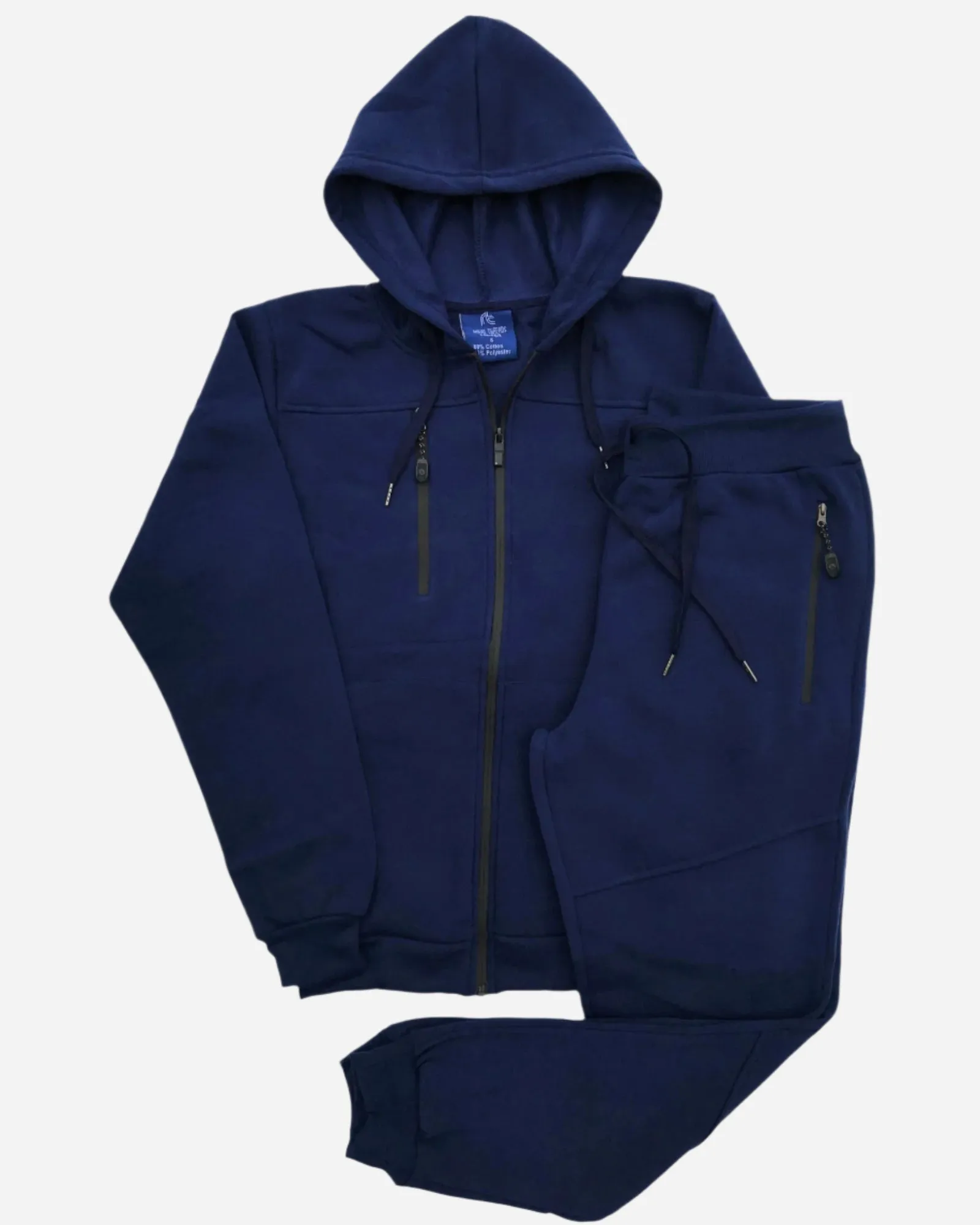 Men’s Warm Winter Tech Fleece Sweat Jacket Sweatpants Jogger Outfit