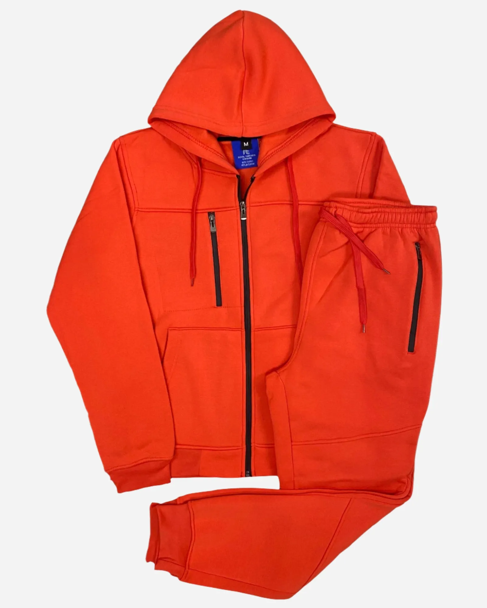 Men’s Warm Winter Tech Fleece Sweat Jacket Sweatpants Jogger Outfit