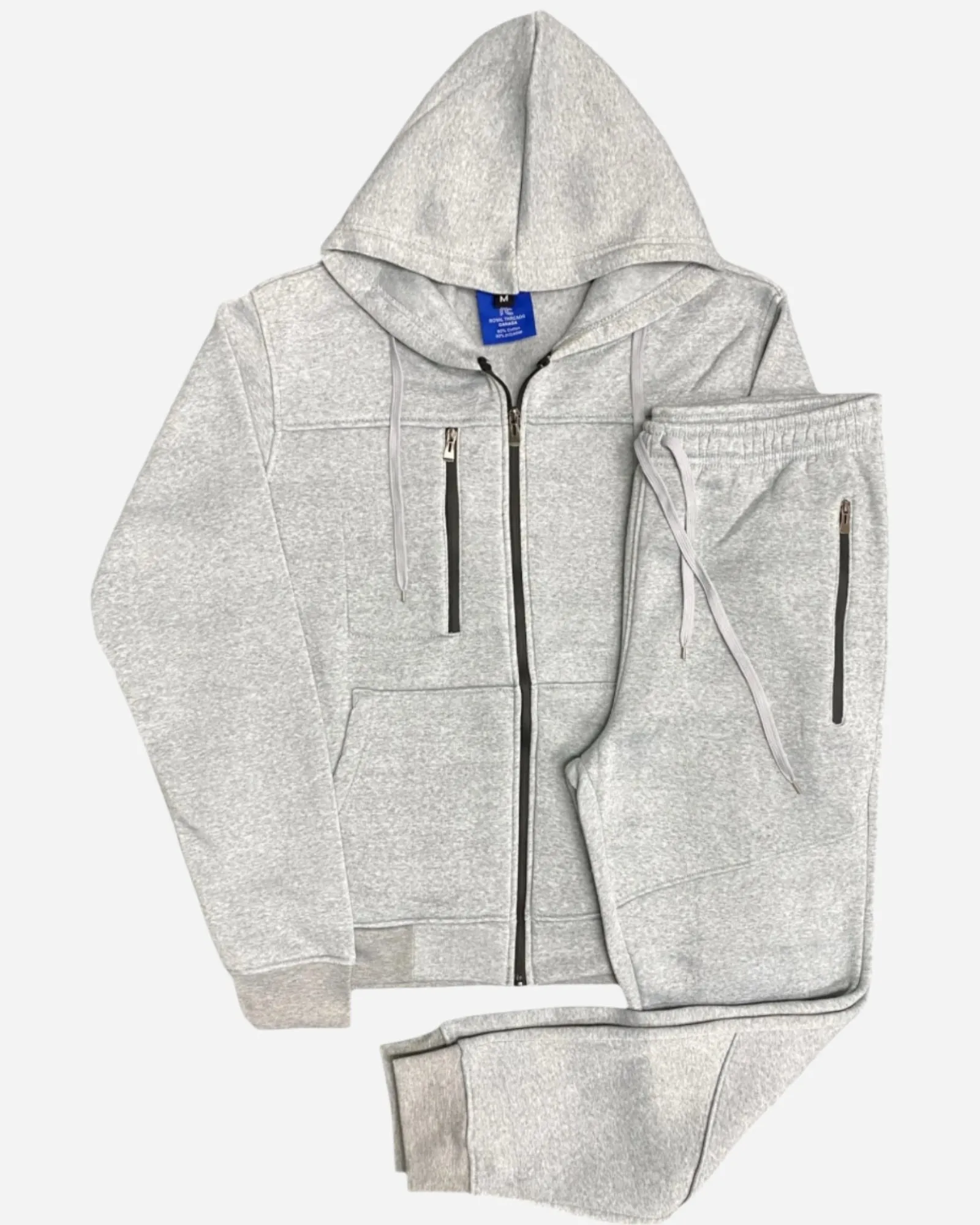 Men’s Warm Winter Tech Fleece Sweat Jacket Sweatpants Jogger Outfit