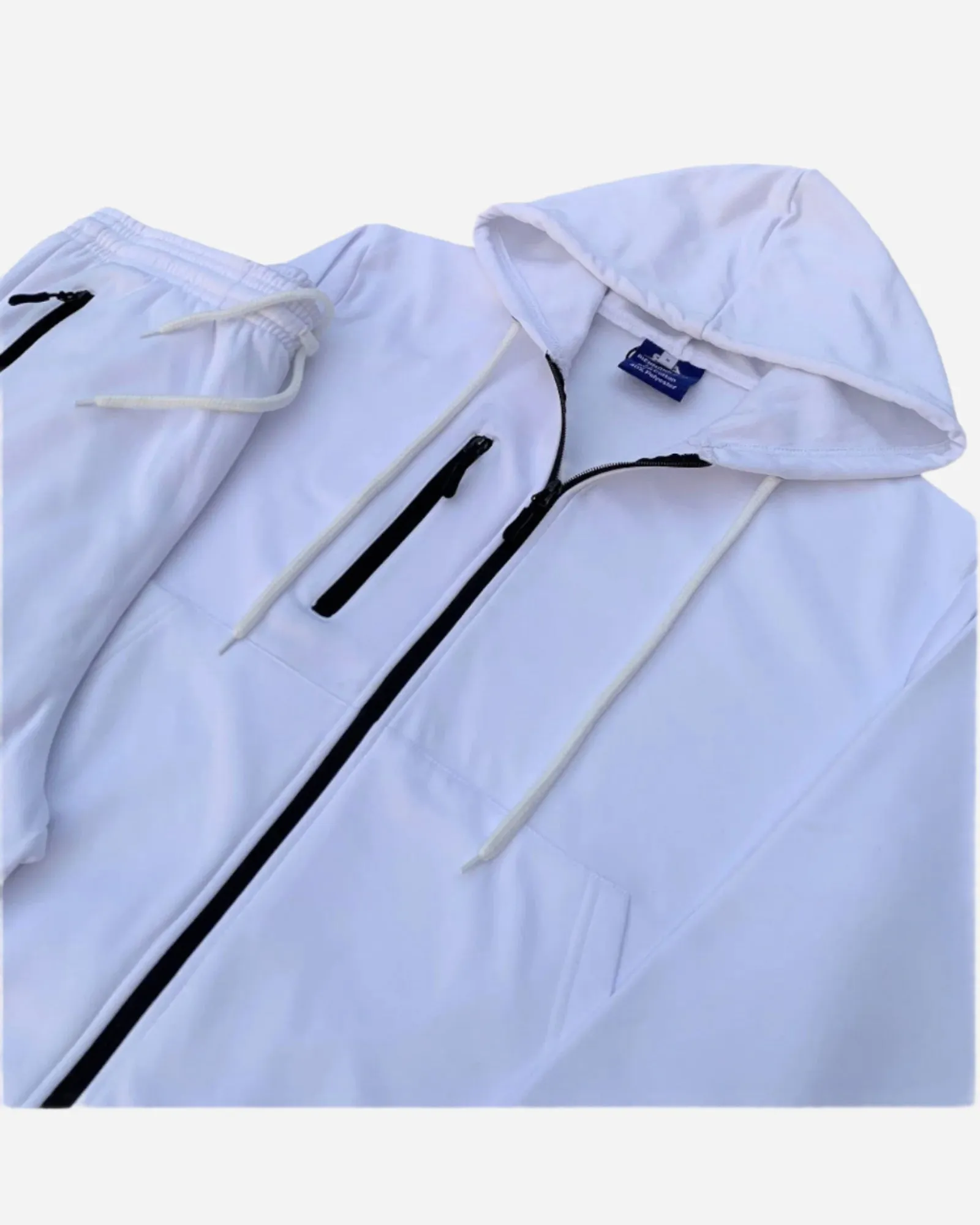 Men’s Warm Winter Tech Fleece Sweat Jacket Sweatpants Jogger Outfit