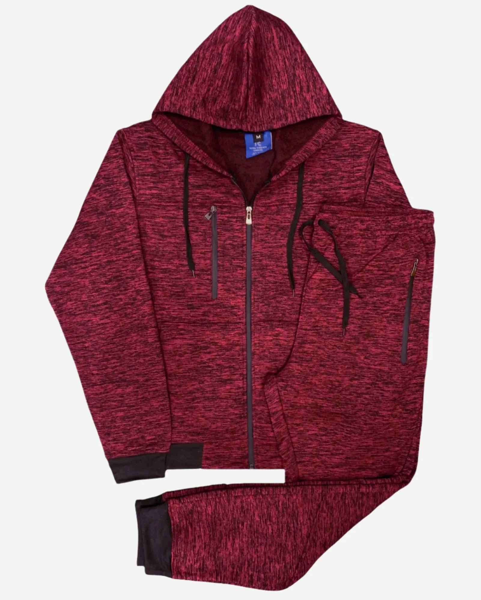 Men’s Warm Winter Tech Fleece Sweat Jacket Sweatpants Jogger Outfit
