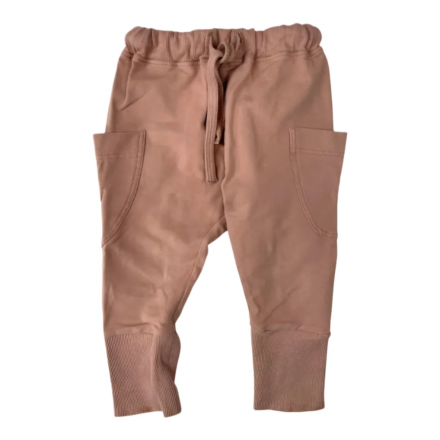Metsola pocket sweatpants, brown | 74/80cm