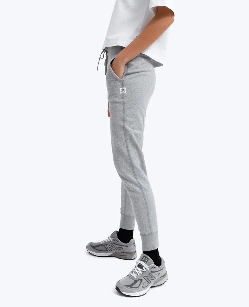 Midweight Terry Slim Sweatpant Womens Heather Grey