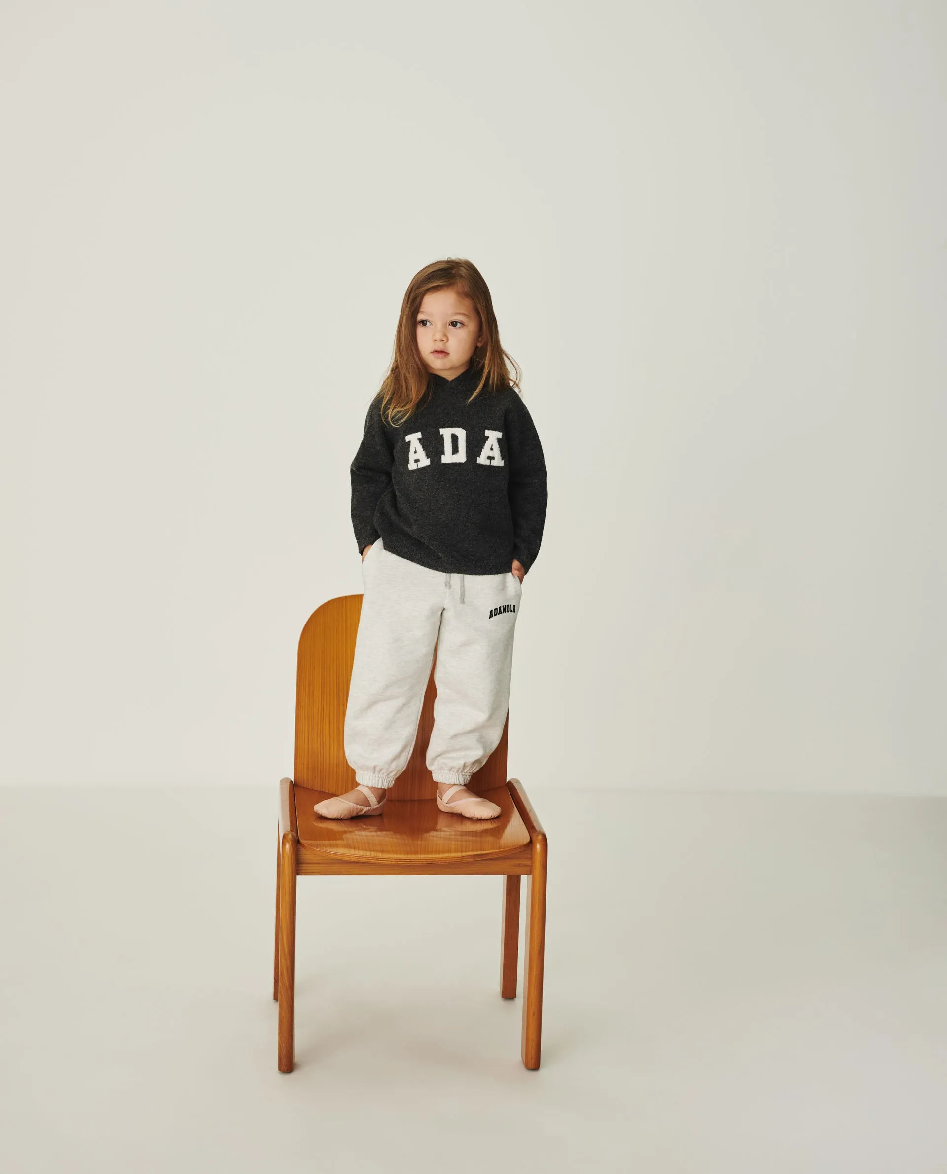 Mini Varsity Sweatpants - Light Grey Melange/Black