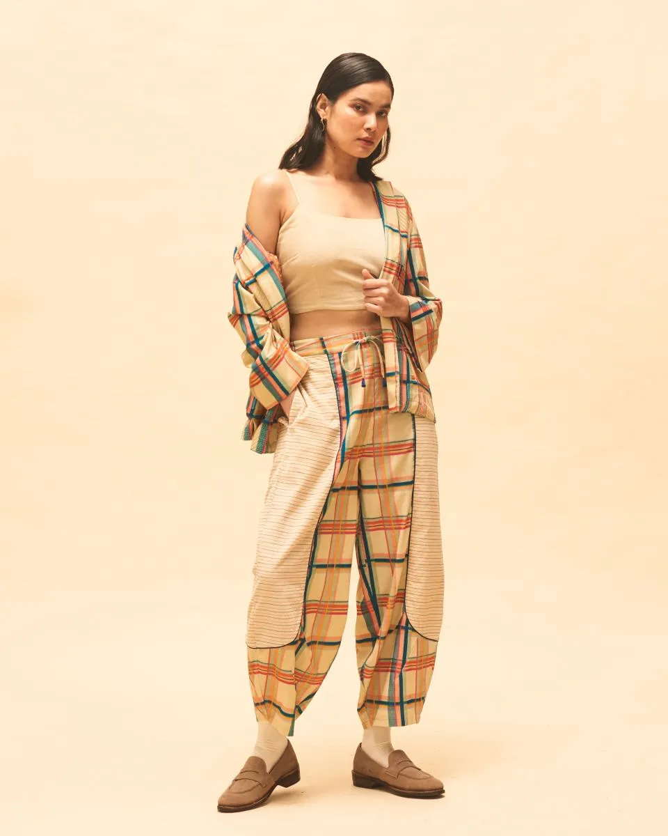 Mirage sand checked tunic with pants