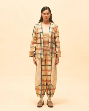 Mirage sand checked tunic with pants