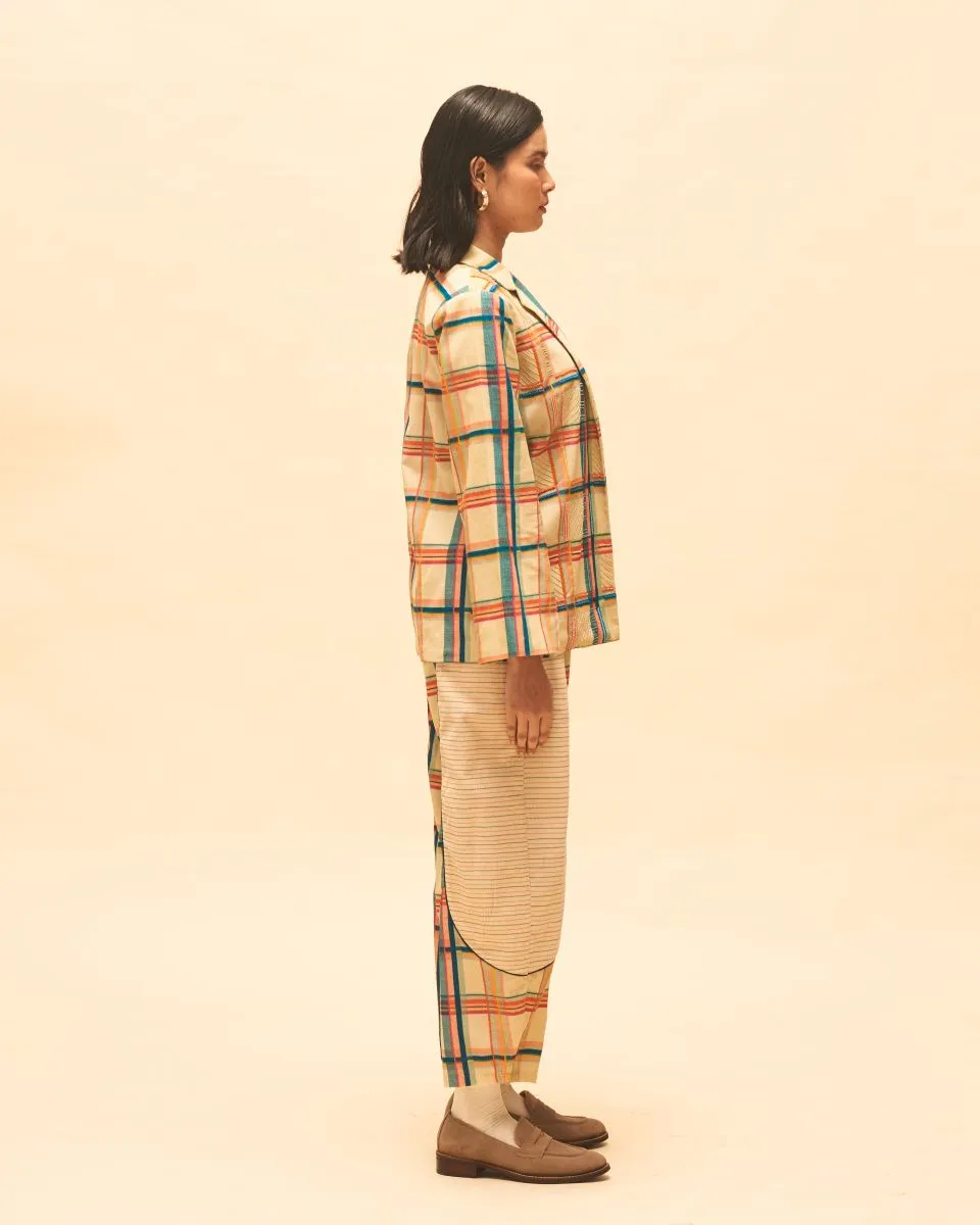 Mirage sand checked tunic with pants