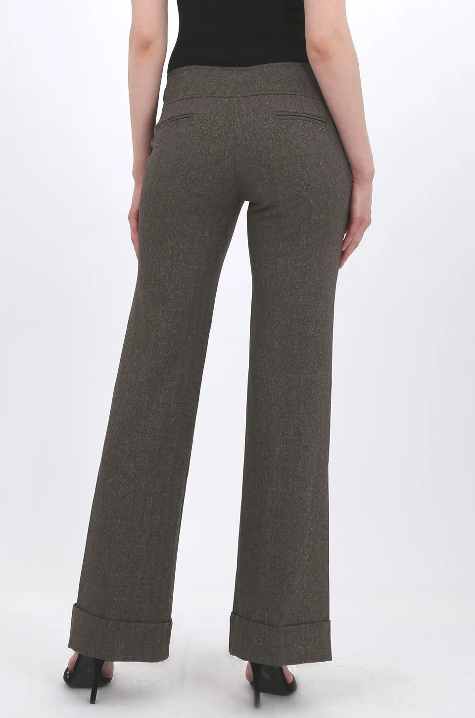 MISS PINKI Sage tailored cuffed work pants in coffee brown