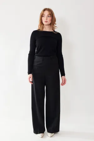MM6 Maison Margiela Tailoring Wool Side Zip Half Turn Trouser
