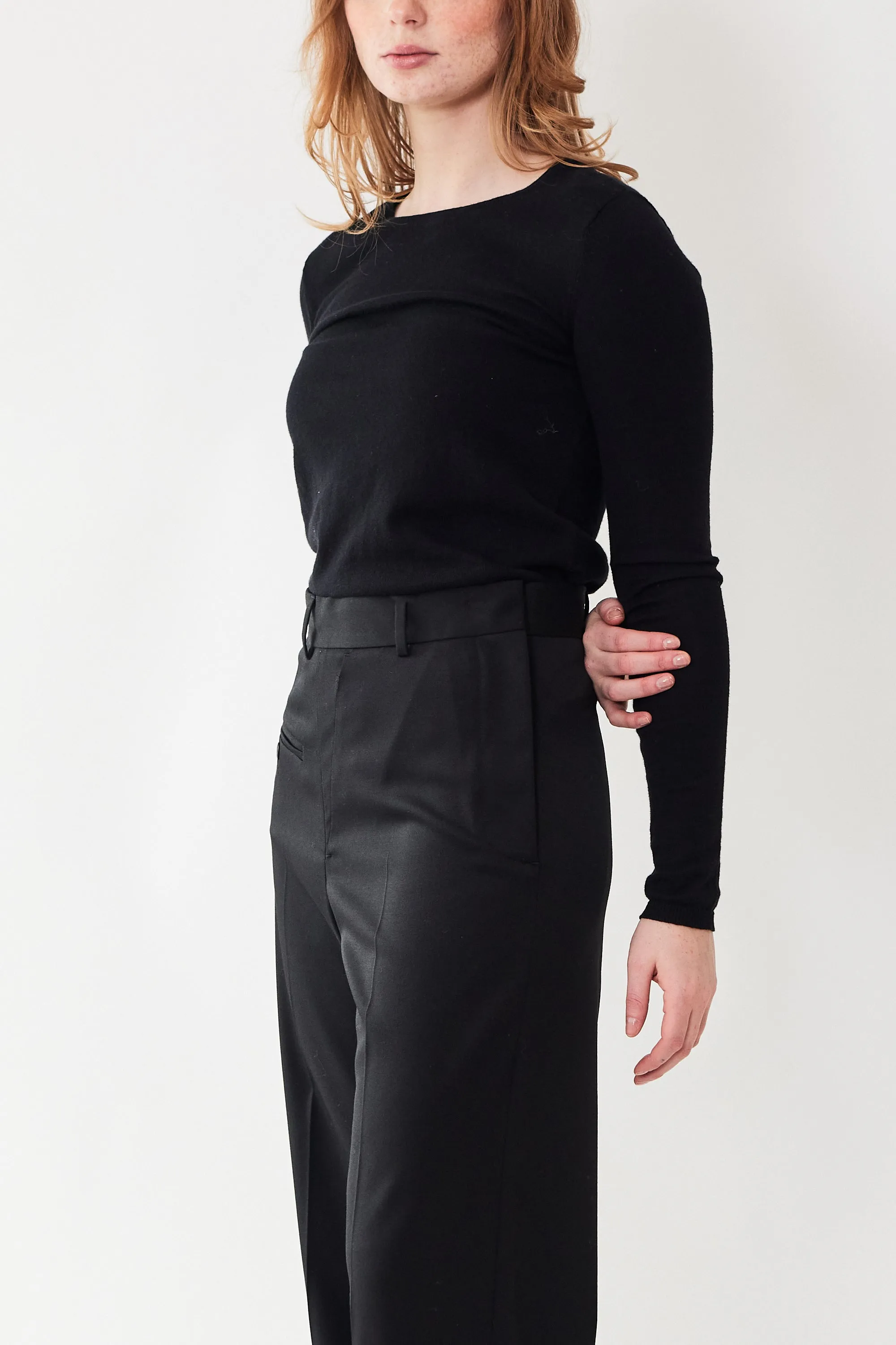 MM6 Maison Margiela Tailoring Wool Side Zip Half Turn Trouser