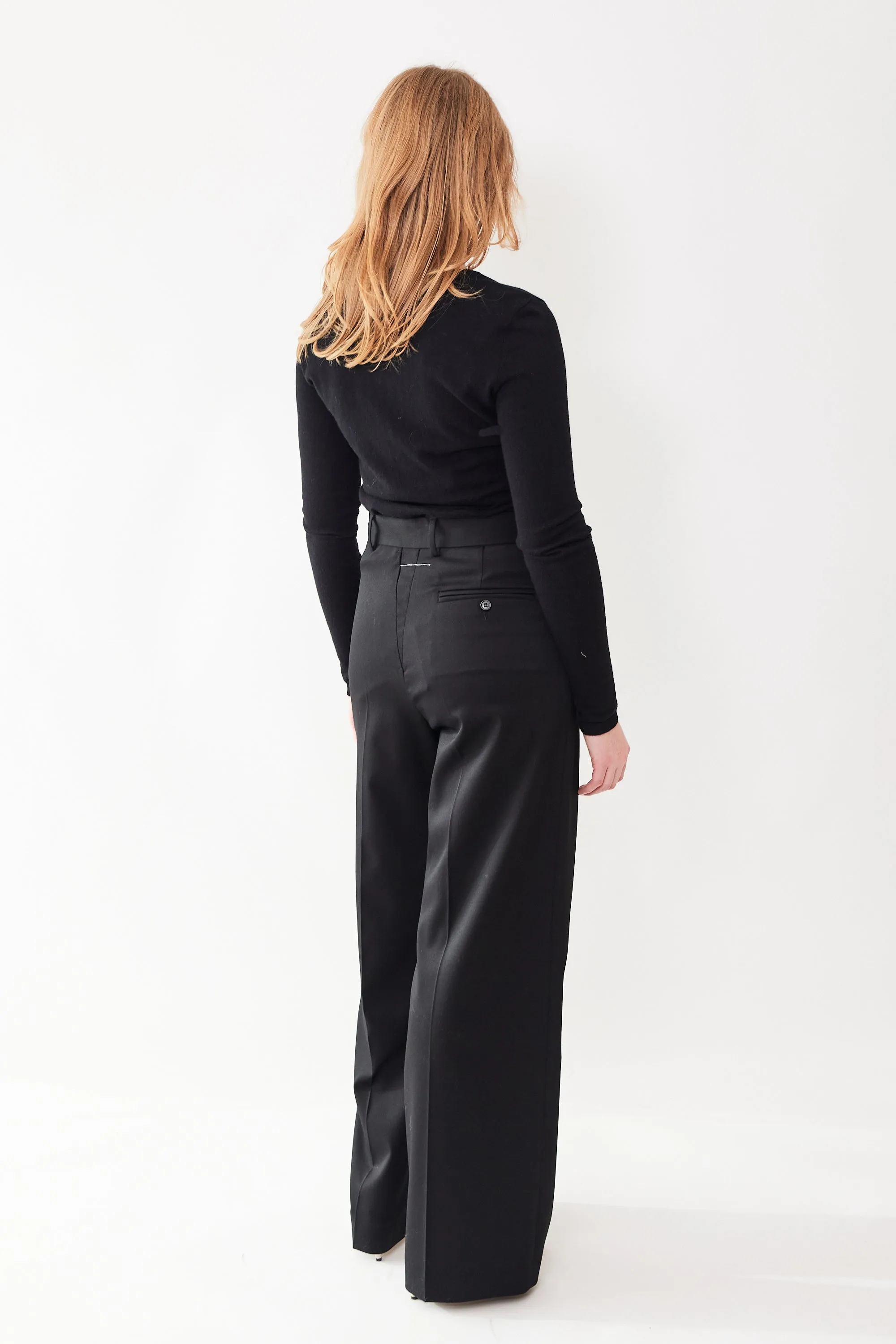 MM6 Maison Margiela Tailoring Wool Side Zip Half Turn Trouser
