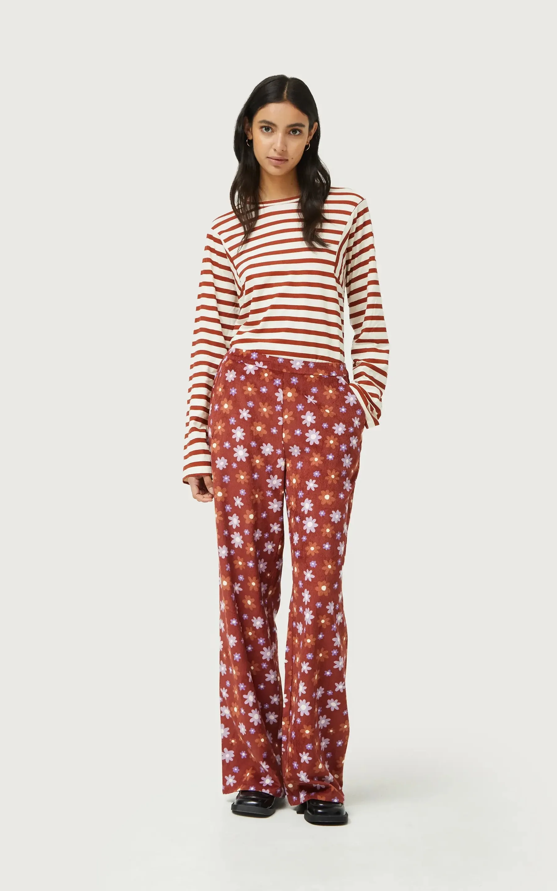 Montana Floral Print Corduroy Pants