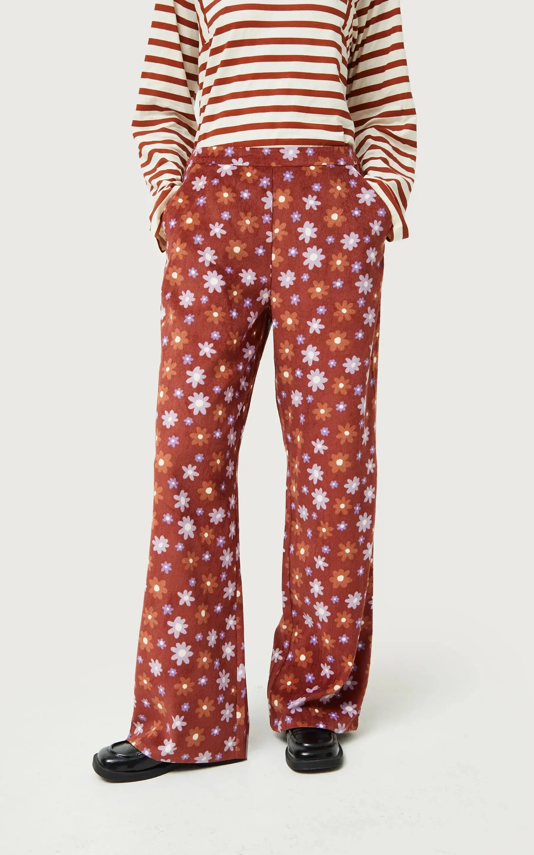 Montana Floral Print Corduroy Pants