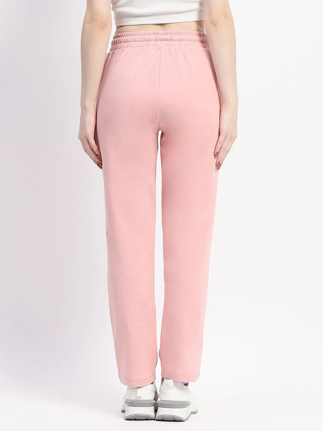 mSECRET Peach Typography Straight-Leg Cotton Track Bottoms