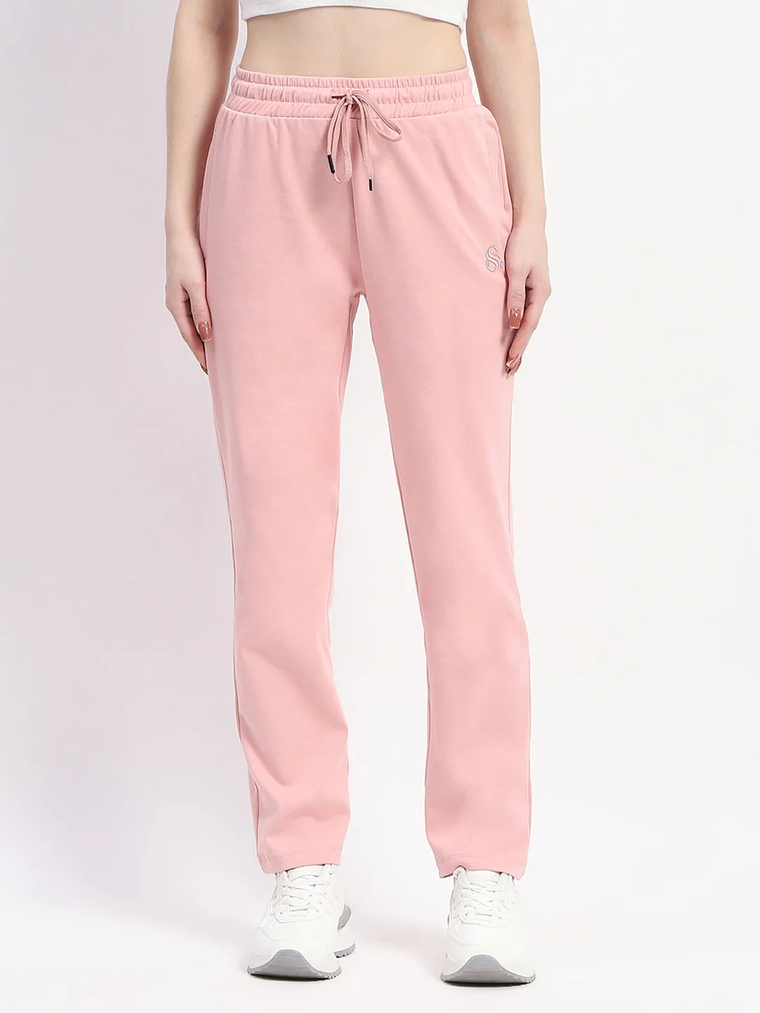 mSECRET Peach Typography Straight-Leg Cotton Track Bottoms