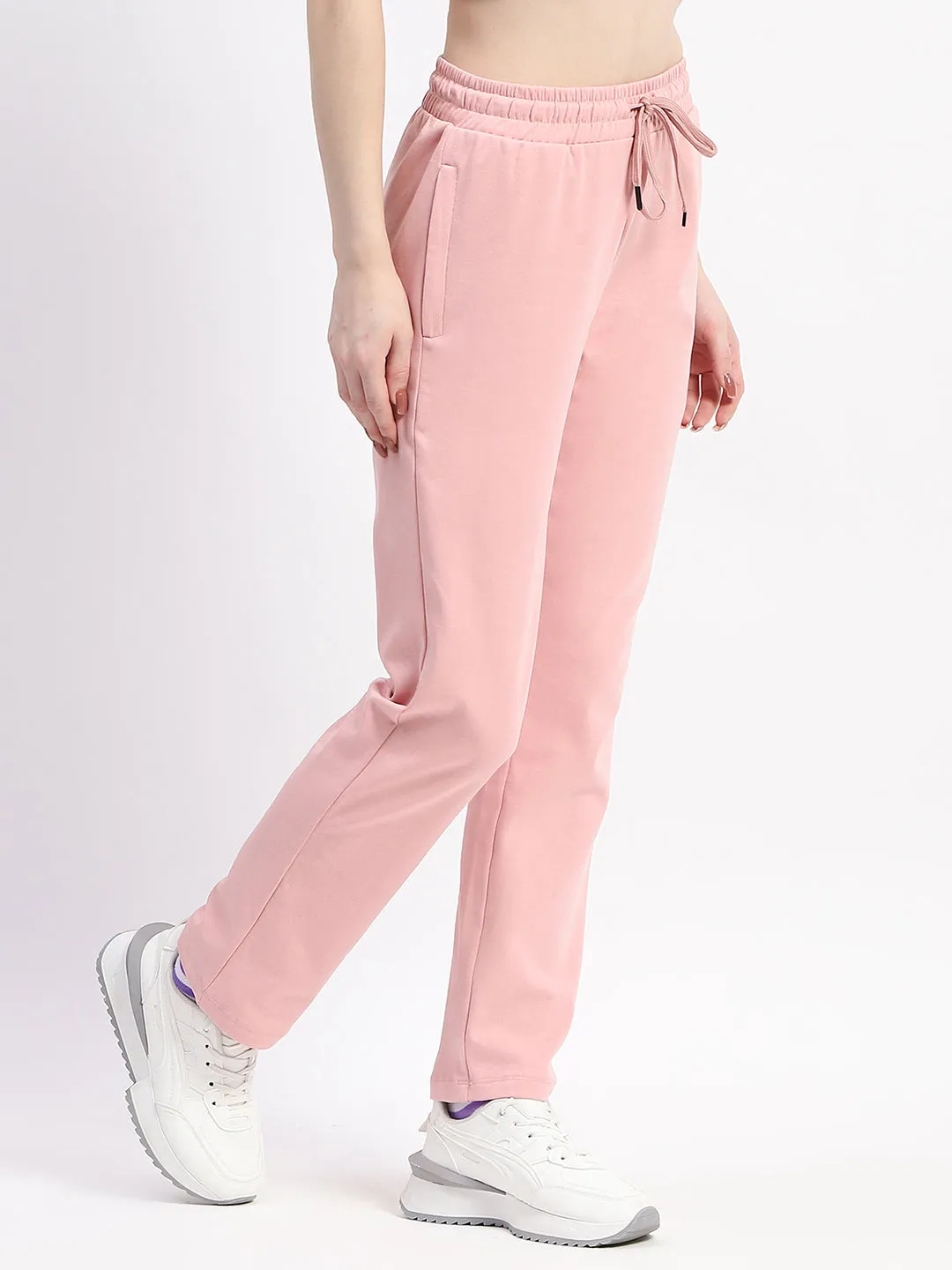 mSECRET Peach Typography Straight-Leg Cotton Track Bottoms