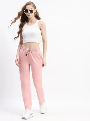 mSECRET Peach Typography Straight-Leg Cotton Track Bottoms