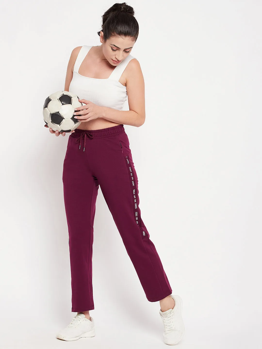 mSECRET Typography Purple Sweat Pants