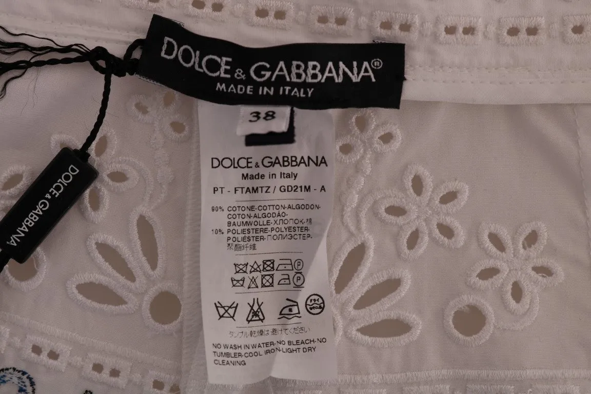 Mulicolor Majolica Cutout Capri Pants