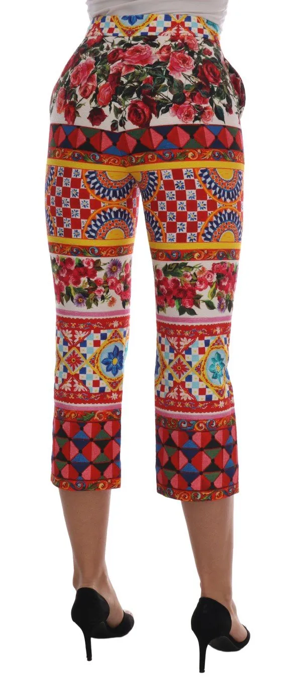 Multicolor Carretto Print Capri Pants
