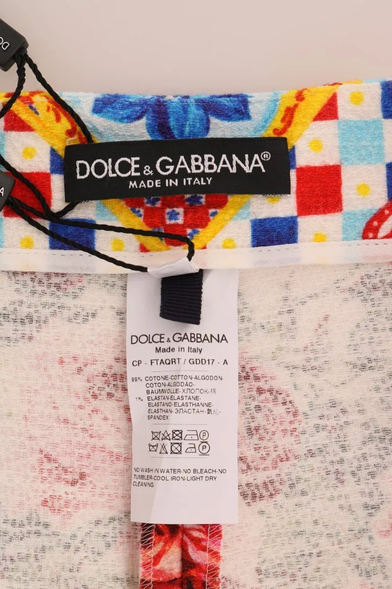 Multicolor Carretto Print Capri Pants