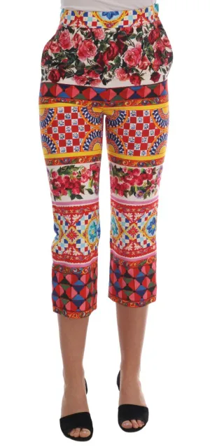 Multicolor Carretto Print Capri Pants