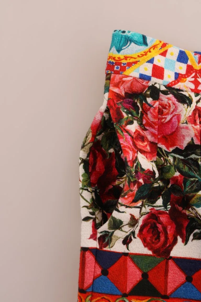Multicolor Carretto Print Capri Pants