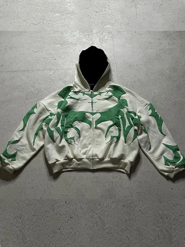 Multicolor Y2k graphic oversized hoodie