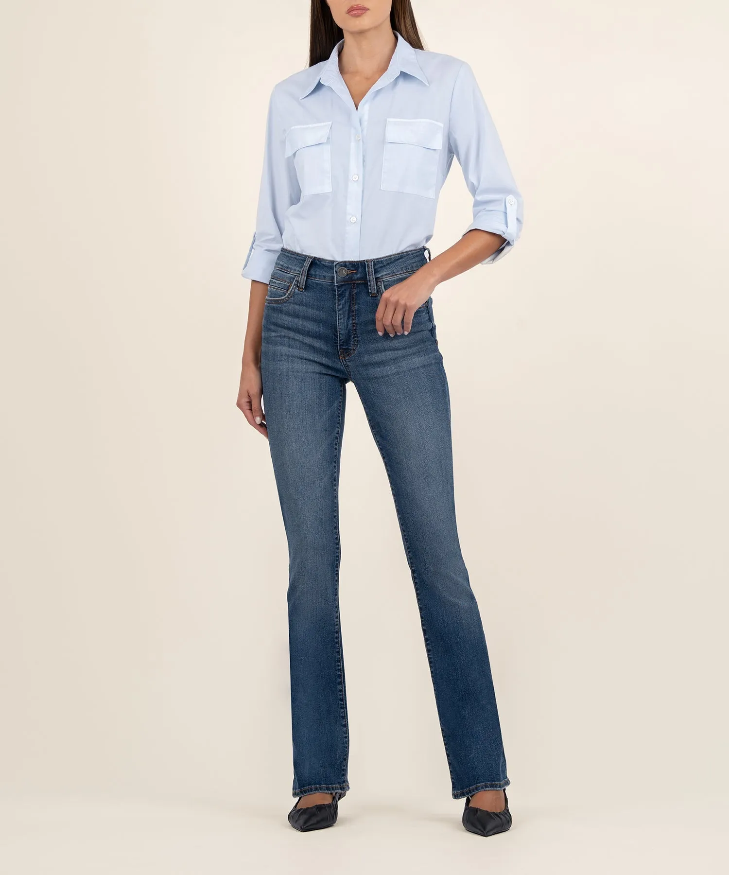 Natalie High Rise Fab Ab Bootcut - Allied Wash