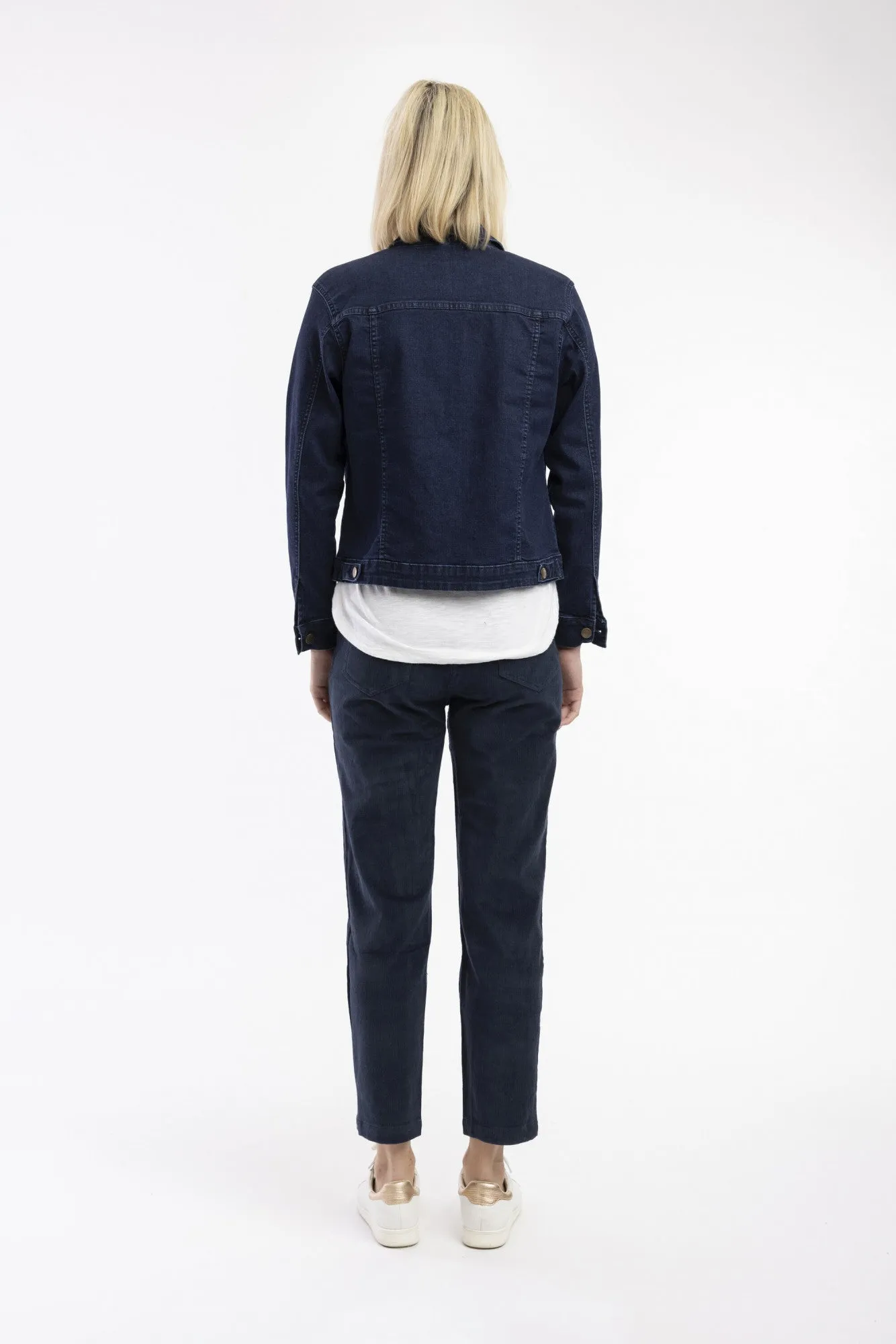 Navy Solid Cord Jeans