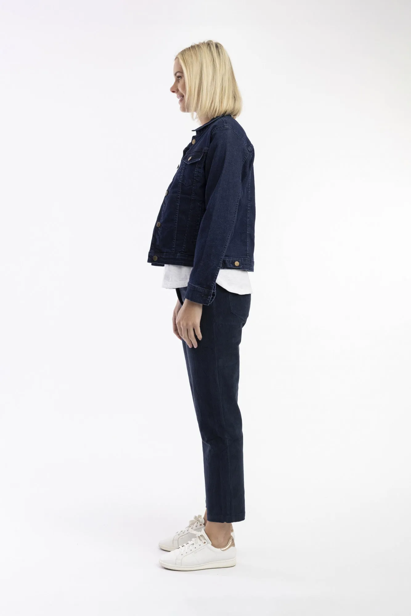 Navy Solid Cord Jeans