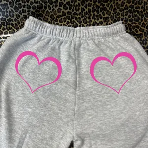 Neon pink lined heart joggers