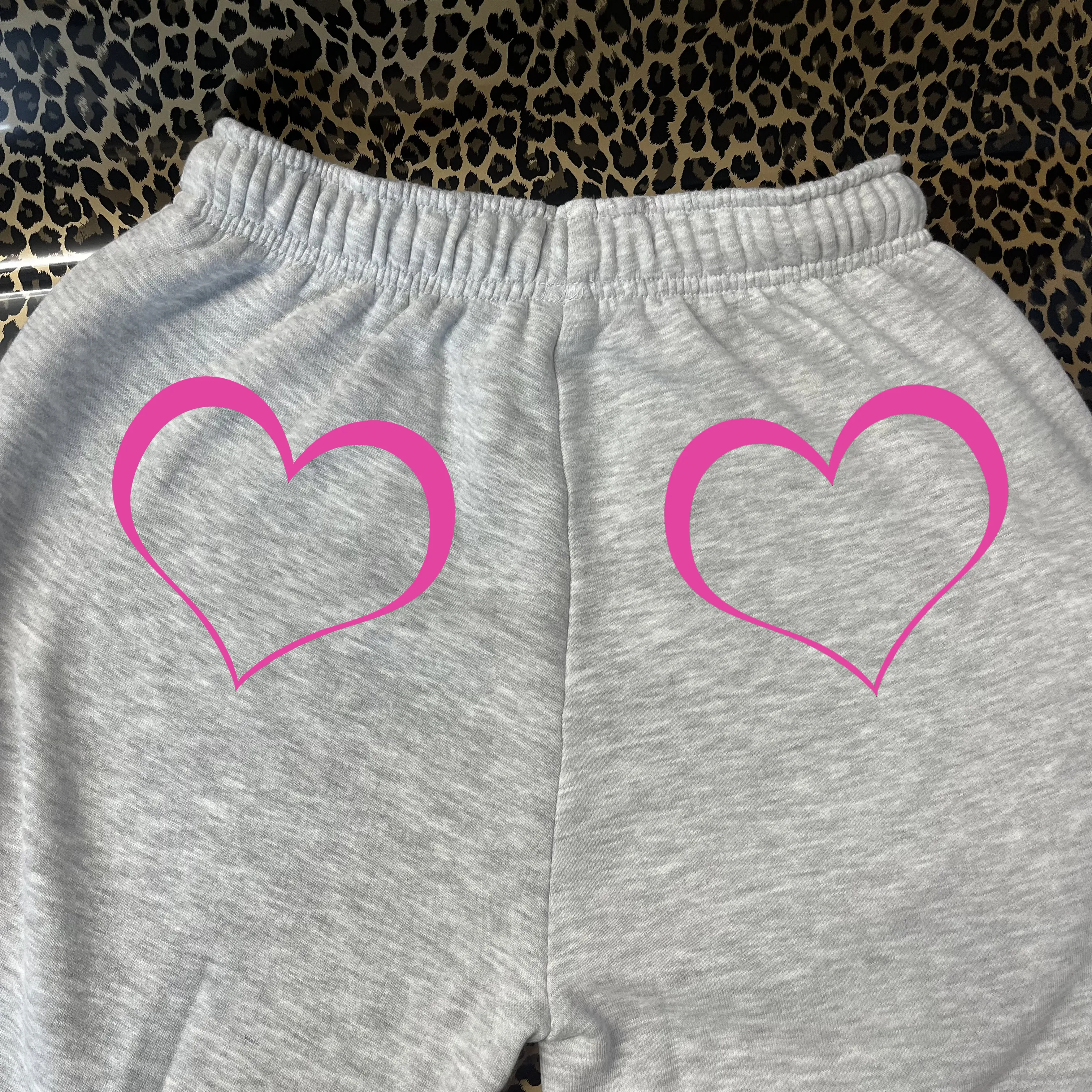 Neon pink lined heart joggers