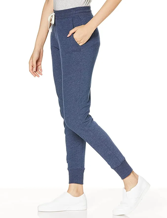 New Amazon Essentials Women's Relaxed Fit French Terry Fleece Jogger Sweatpant in Heather Navy Sz M!