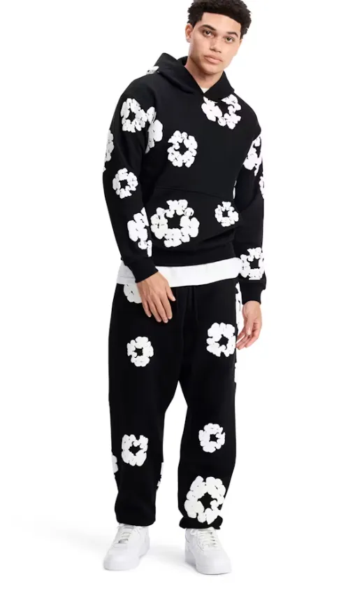 New Fit like an XL Mens Sweatpants Y2k Track Pants Flower Print Harajuku Gothic Streetwear Jogging Pants Hip Hop Graphic Vintage Sweat Pants