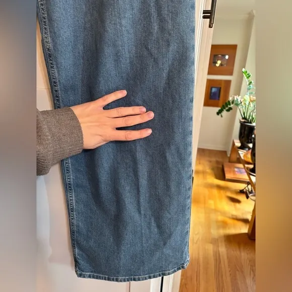 new Frame Le slim palazzo wide leg denim trouser in melody medium wash