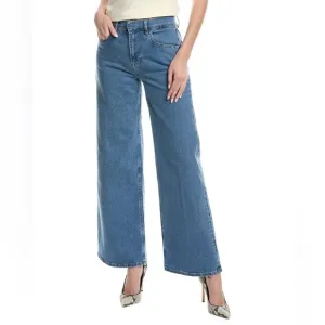 new Frame Le slim palazzo wide leg denim trouser in melody medium wash