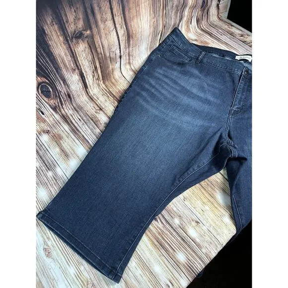 NEW Lane Bryant Mid Rise Pedal Womens Size 28 Blue Capri Jeans Denim Pants 47x17