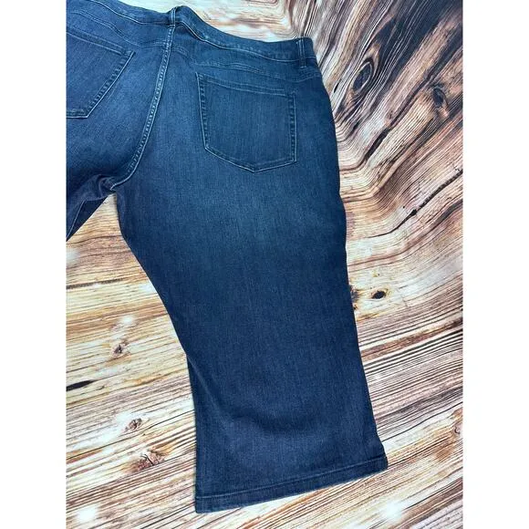 NEW Lane Bryant Mid Rise Pedal Womens Size 28 Blue Capri Jeans Denim Pants 47x17