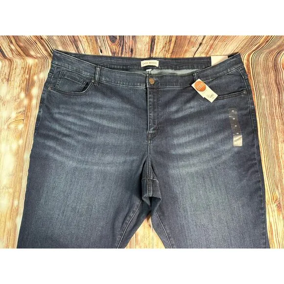 NEW Lane Bryant Mid Rise Pedal Womens Size 28 Blue Capri Jeans Denim Pants 47x17