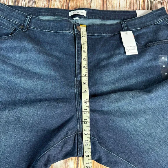 NEW Lane Bryant Mid Rise Pedal Womens Size 28 Blue Capri Jeans Denim Pants 47x17