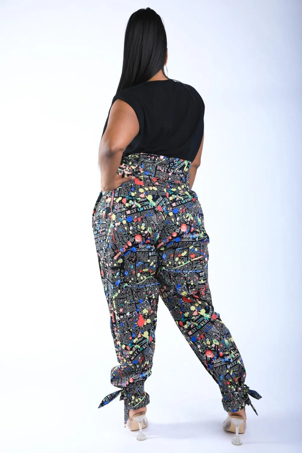 Newspaper Splatter Baggy Pants