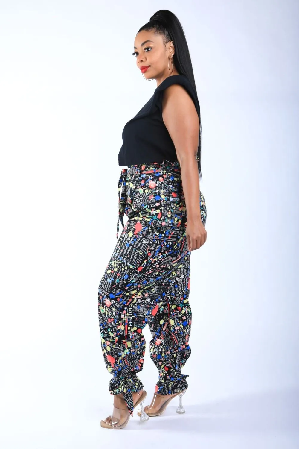 Newspaper Splatter Baggy Pants