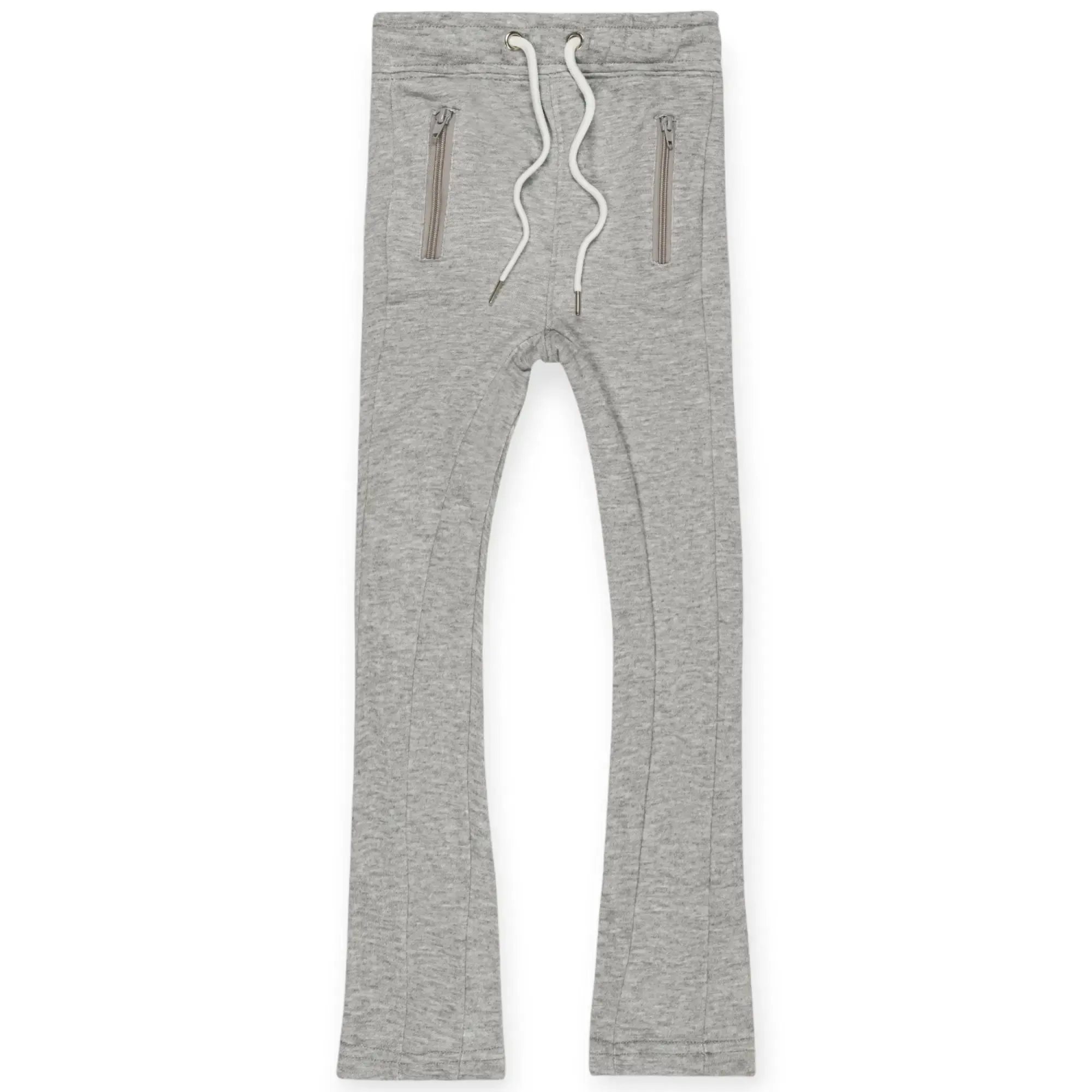 NEXUS Clothing Boys Basic Flare Stacked Sweatpant French Terry Joggers(Heather Grey)