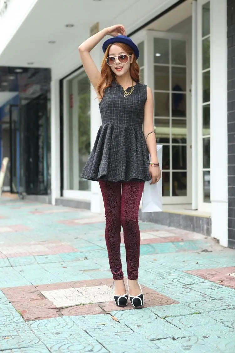 Nine-Minute Bud Silk Pants with Hollow Out Net Yarn Design - Stylish
